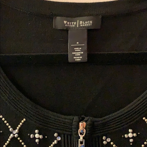 Classic Black with Pearl Detail SZ S Black Sweater - Picture 2 of 6